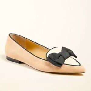 Ann Taylor Size 9.5 Pointed-Toe Bow Ballet Flats Classic Leather Style